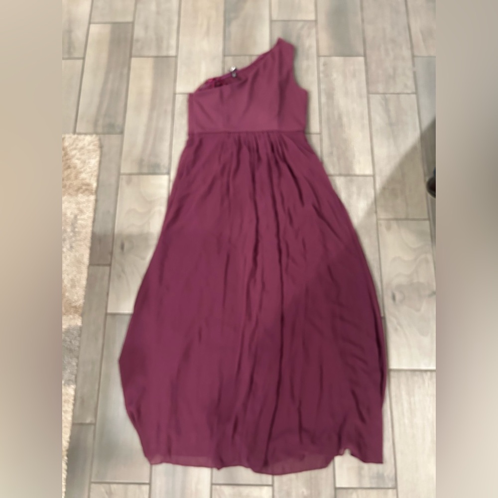 Adrianna Papell Women's One Shoulder Chiffon Gown Size 16 - Picture 7 of 8